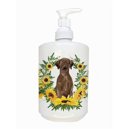 Carolines Treasures Chocolate Labrador Retriever Ceramic Soap Dispenser CK2921SOAP